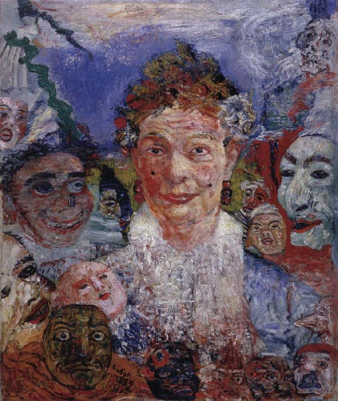 James Ensor Old Woman with Masks china oil painting image